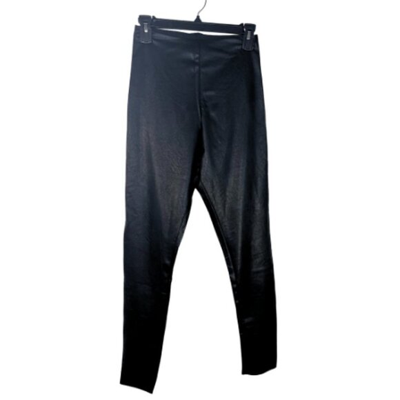 COMMANDO 7/8 Black Faux Leather Control Leggings Size L - Picture 2 of 9